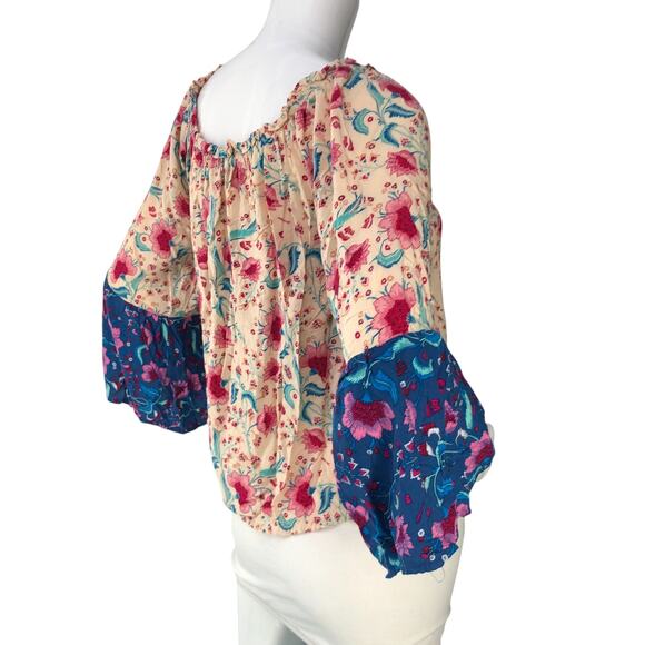 Andree By Unit Womens Size S Top Give You My All Blouse Off The Shoulder Floral - Picture 8 of 14